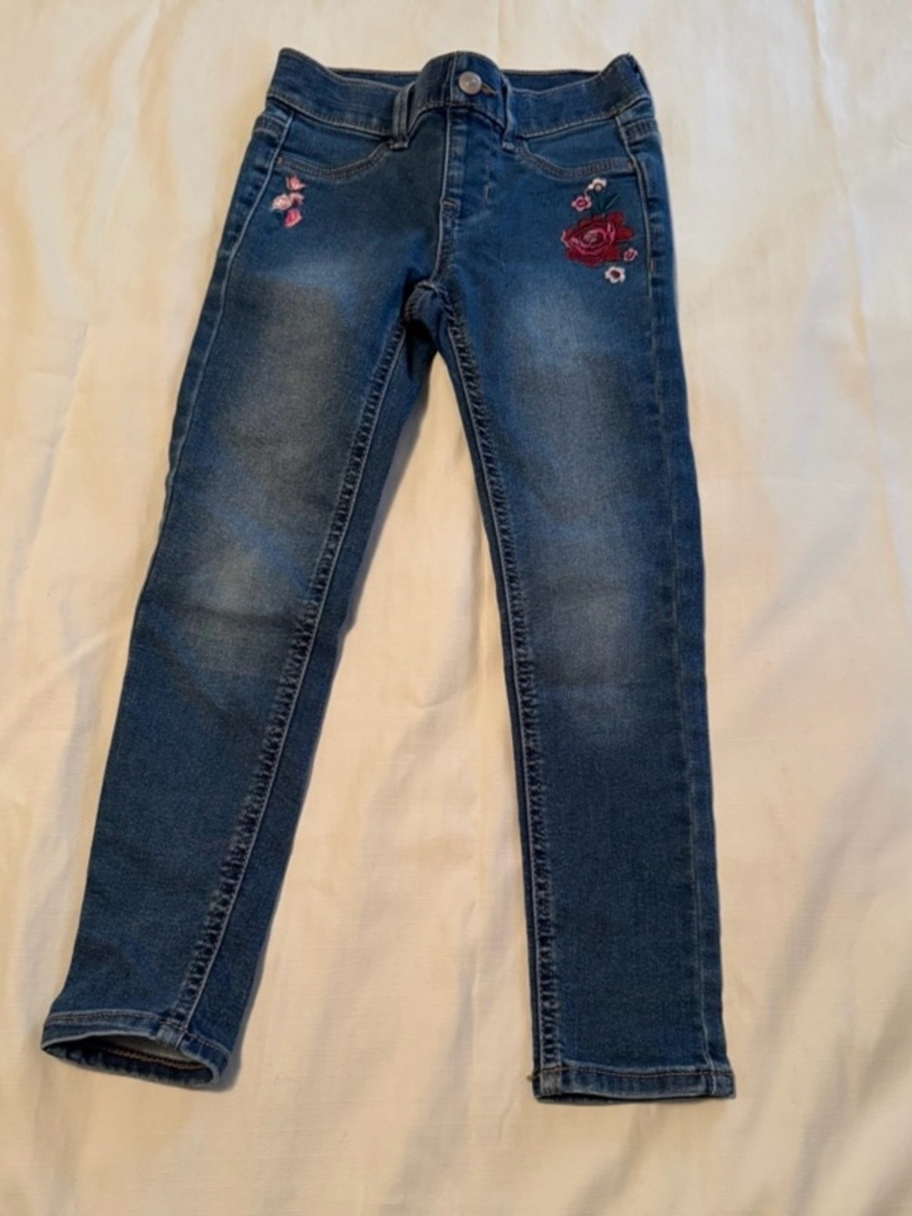 Wonder Nation Girls Floral Embroidered Jeggings Size S 6-6X